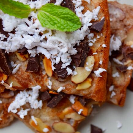 Vegan Coconut Almond French Toast + Chocolate