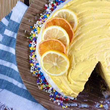 Whipped Lemon Frosted Boxed Cake