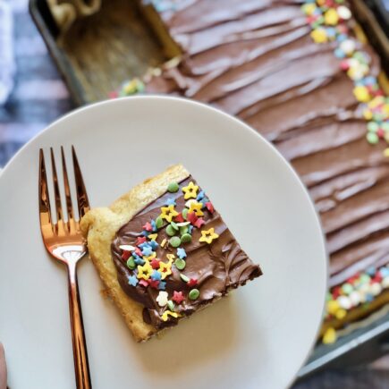 Lemon Tahini Sheet Pan Cake