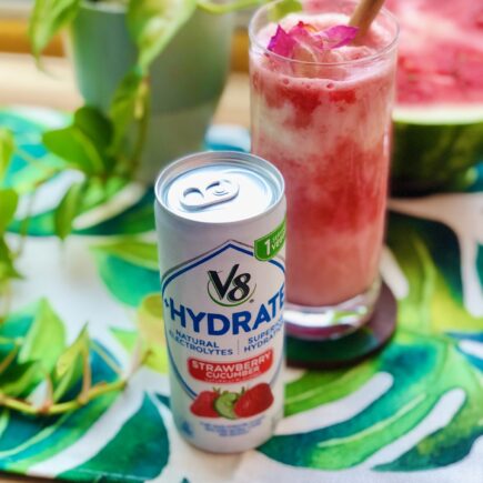 V8 +HYDRATE®-infused Watermelon “Miami Vice” cocktail